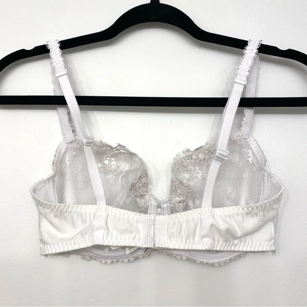 Simone Pérèle Wish Demi Bra 32E Crystal White Embroidered Underwire Bridal - Picture 8 of 15